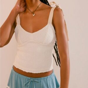 Free People Dawn Smocked Top, Size Medium